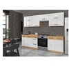 Image de - Cuisine complete - Mélaminé chene Lancelot et Blanc brillant - 260 cm - Plan de travail non inclus