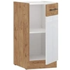Image de Meuble bas Mélaminé chene Lancelot et brillant 40 cm 1 porte battante Plan de