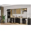 Image de Modena - Cuisine complète 300 cm - Chêne artisan et noir mat - Plan de travail non inclus