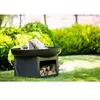 Image de Brasero de jardin FATAPERA avec range bois en acier-Sans couvercle-Ø 60cm-Acier naturel---Acier naturel