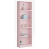 Image de Bibliothèque avec 5 étagères coloris rose - 180 cm (Hauteur) x 52 cm (Longueur) x 25 cm (Profondeur)