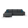 Image de Canape dangle convertible reversible + coffre de rangement - Tissu Gris fonce - L 289 x P 94/188 x H 88 cm - INDIAN