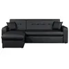 Image de ROMAN Canape dangle reversible convertible 3 places + Coffre de rangement - Simili noir - Contemporain - L 235 x P 85 - 153 cm