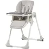 Image de Chaise haute bébé YUMMY Plateau réglable Tablette amovible Roulettes - Gris