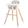 Image de Chaise Haute Bébé SIENNA 2 en 1 Plateau amovible - Gris