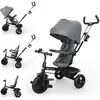 Image de Tricycle ASTON 2 PLUS évolutif 6 en 1 siège pivotant 360° semi-allongé Gris