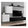 Image de Meuble tv mural design "switch v" 250cm blanc & noir