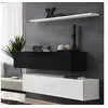 Image de Lot de 2 Bancs Muraux & Etagère "Switch SBII" 130cm Noir & Blanc