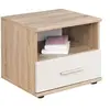 Image de Table de Chevet Dino 45cm Chêne & Blanc