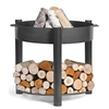 Image de Brasero de jardin SOLAFA XL avec range bois en acier-Braséro seul-Ø 80cm--