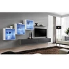 Image de Ensemble mural - Switch XX - 3 vitrines - 2 bancs TV - 1 étagère - Blanc et graphite - Modèle 1