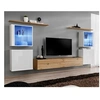 Image de Meuble TV Mural Design Switch XIV 320cm Blanc & Naturel