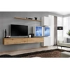 Image de Ensemble mural - Switch XIX - 4 vitrines - 2 bancs TV - 1 étagère - Bois et blanc - Modèle 1