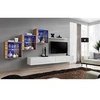 Image de Ensemble mural - Switch XX - 3 vitrines - 2 bancs TV - 1 étagère - Bois et blanc - Modèle 1