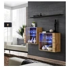Image de Lot de 2 Vitrines Murales & Etagère Switch SBIII 130cm Naturel & Noir