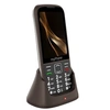Image de Téléphone Senior Double SIM boutons SOS grand écran et Socle de charge Marron