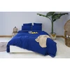 Image de L'Officiel Interiors Les signatures - Housse de couette en percale de coton - Bleu marine/passepoil blanc 140 x 200 cm