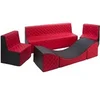 Image de Ensemble de meubles en mousse : 2 chaise Canapé et fauteuil noir-rouge