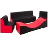 Image de Ensemble de meubles en mousse : 2 chaise Canapé et fauteuil rouge-noir