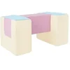 Image de 3 blocs en mousse rose bleu jaune pastel