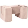 Image de 3 blocs en mousse rose velours côtelé