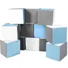 Image de Lot cubes XXL mousse 12 pcs blanc, bleu clair, gris