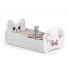 Image de Lit simple enfant PINK CAT 160 + tiroir de rangement avec matelas
