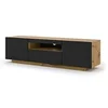 Image de Meuble TV bas universel AURA 150 cm à suspendre ou à poser Chêne artisan / noir mat sans LED