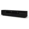 Image de Meuble TV universel Aura 200 cm à poser ou suspendu, noir mat / noir brillant