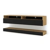 Image de Meuble TV Duo 160 cm suspendu Chêne Artisan / Noir Mat