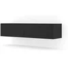 Image de Meuble tv suspendu bingo 140 cm noir mat / noir phantom