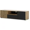 Image de Meuble TV AURIS 150 cm avec lattes chêne artisan / noir mat