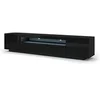 Image de Meuble TV universel Aura 200 cm à poser ou suspendu, noir mat / noir brillant avec LED
