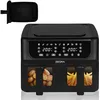 Image de ZEEGMA KNAPPER DUAL Friteuse sans Huile avec 2 Tiroirs 1700 W, Capacité de 9 L, Minuterie Jusqu'à 60 min, 11 Programmes, Température 60 à 200 °C, Chaleur Instantanée 60 sec. Panneau Supplémentaire en occasion ou reconditionné