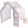 Image de Maisonnette pour enfant en bois "Bianelli" avec bureau - 114 x 93 x 120 cm - Blanc / Rose