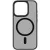 Image de Coque MagSafe pour iPhone 16 Pro Max Hybrid Frost MAG Cover Bord Surélevés Crong Noir transparent
