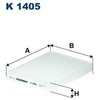 Image de Filtre Intérieur K 1405 Filtron Filtron K1405 Kia