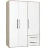 Image de Armoire chambre 3 portes AUCUNE MOKKARIS 144,4x58,8x200,1 cm chêne Sonoma blanc mat