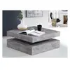 Image de Table basse carree pivotante - Panneau de particules - Decor beton gris clair - Classique - L 78 x P 78 x H 35,4 cm - COFFEE