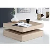 Image de table basse plateau rotatif - carré - chene - 78 x 78 x 36 cm