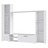 Image de PILVI Meuble TV - Blanc mat - L 220,4 x P41,3 x H177,5 cm