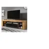 Image de Meuble TV 1 porte 140x35x50 cm chêne et noir - PUEBLA