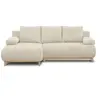 Image de Canapé D'Angle Gauche Convertible Mika 3 Places - Velours Côtelé Beige - Coffre De Rangement - L218 X P98/145 X H84 Cm