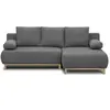 Image de Canapé D'Angle Droit Convertible 3 Places - Tissu Gris Clair - Coffre De Rangement - L218 X P98/145 X H84 Cm