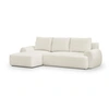 Image de Canape angle fixe en.casa 3 places en tissu beige 145 x 200 x 99 cm