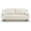 Image de Banquette convertible 3 places TEIJO - Tissu bouclette beige - Coffre de rangement - L187 x P91x H82 cm