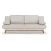 Image de Banquette convertible - 3 places - NAOTO - Tissu beige - Coffre de rangement - 202 x 98 x 98 cm
