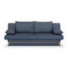 Image de Banquette convertible - 3 places - NAOTO - Tissu bleu foncé - Coffre de rangement - 202 x 98 x 98 cm