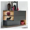 Image de Buffet 3 portes & 3 niveaux "silk" 120cm gris & naturel