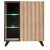 Image de Vaisselier Led Design "Liam" 90cm Naturel & Noir